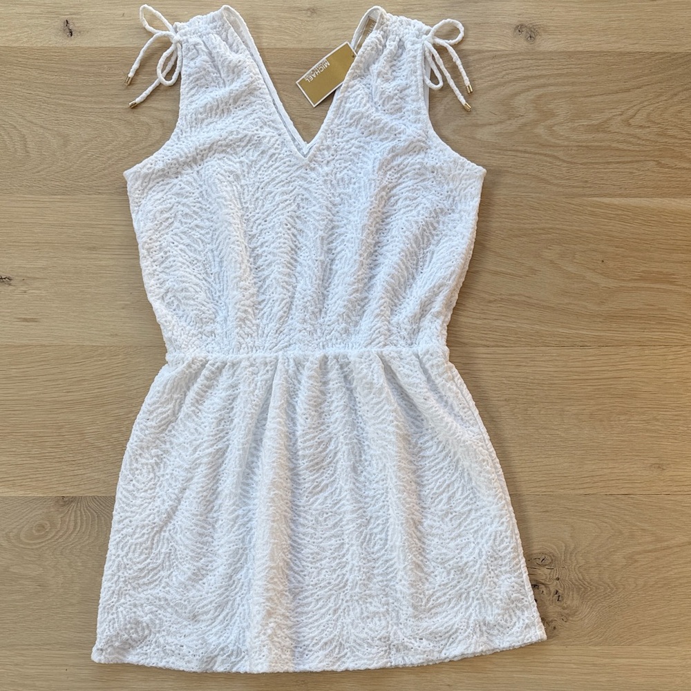 NWT Michael Kors White Textured Coverup Dress